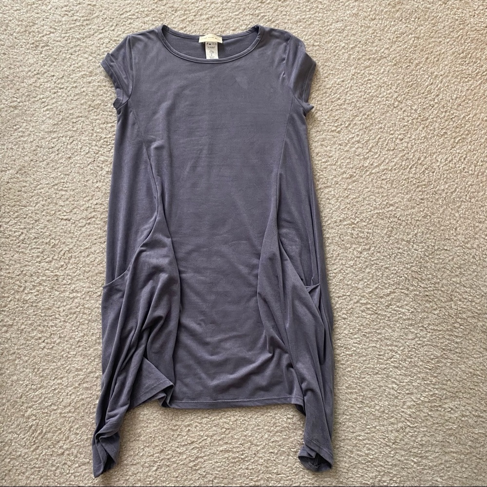 Enough About Me Grey Faux Suede Dress